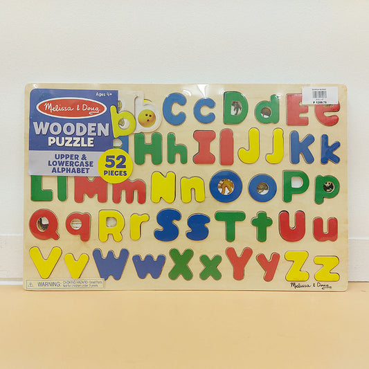 Melissa and Doug Wooden Puzzle - Lowercase and Uppercase Alphabet
