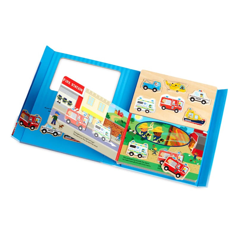 Melissa and Doug Book & Puzzle Play Set: To the Rescue