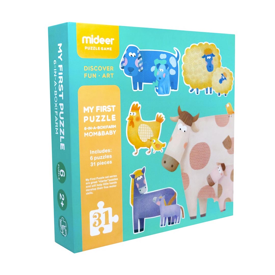 Mideer My First Puzzle 6-in-a-Box: Farm Mom and Baby