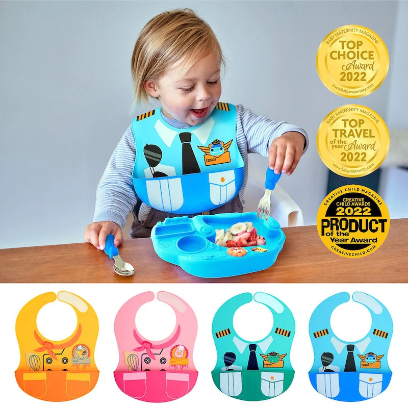 Marcus & Marcus Wide Coverage Silicone Bib – Little Chef