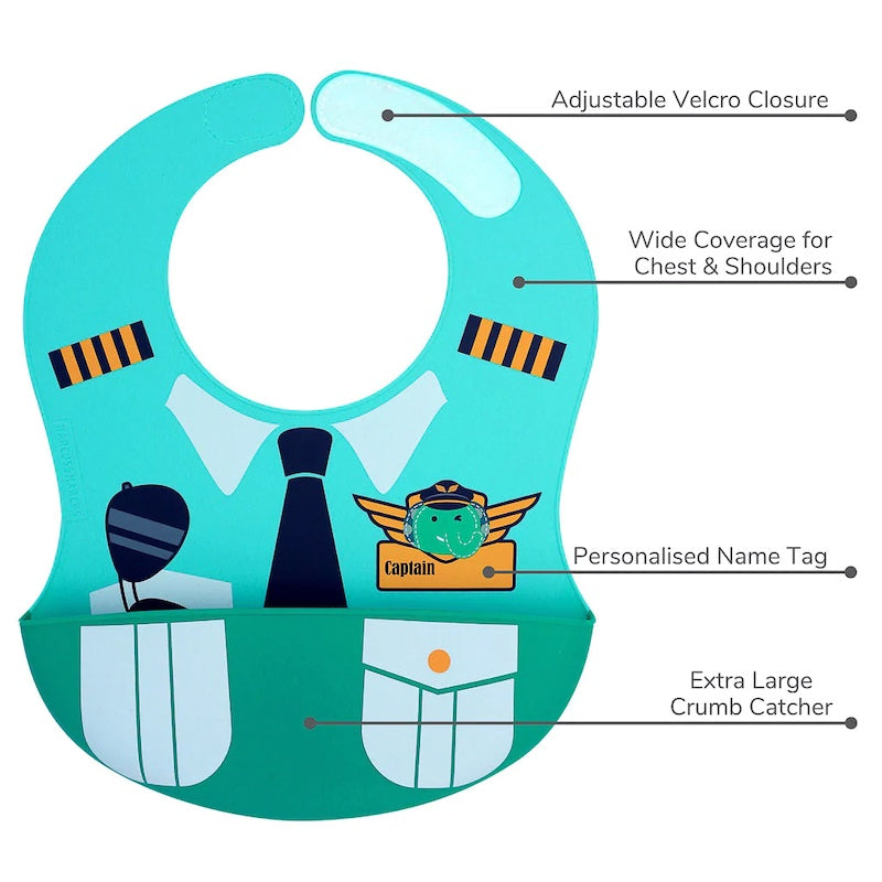 Marcus & Marcus Wide Coverage Silicone Bib – Little Chef