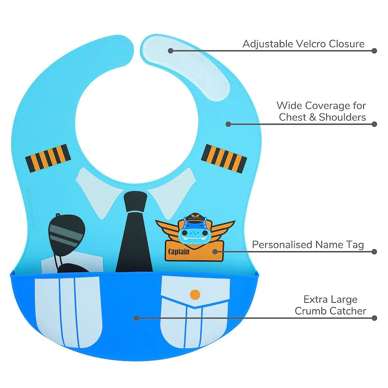 Marcus & Marcus Wide Coverage Silicone Bib – Little Chef