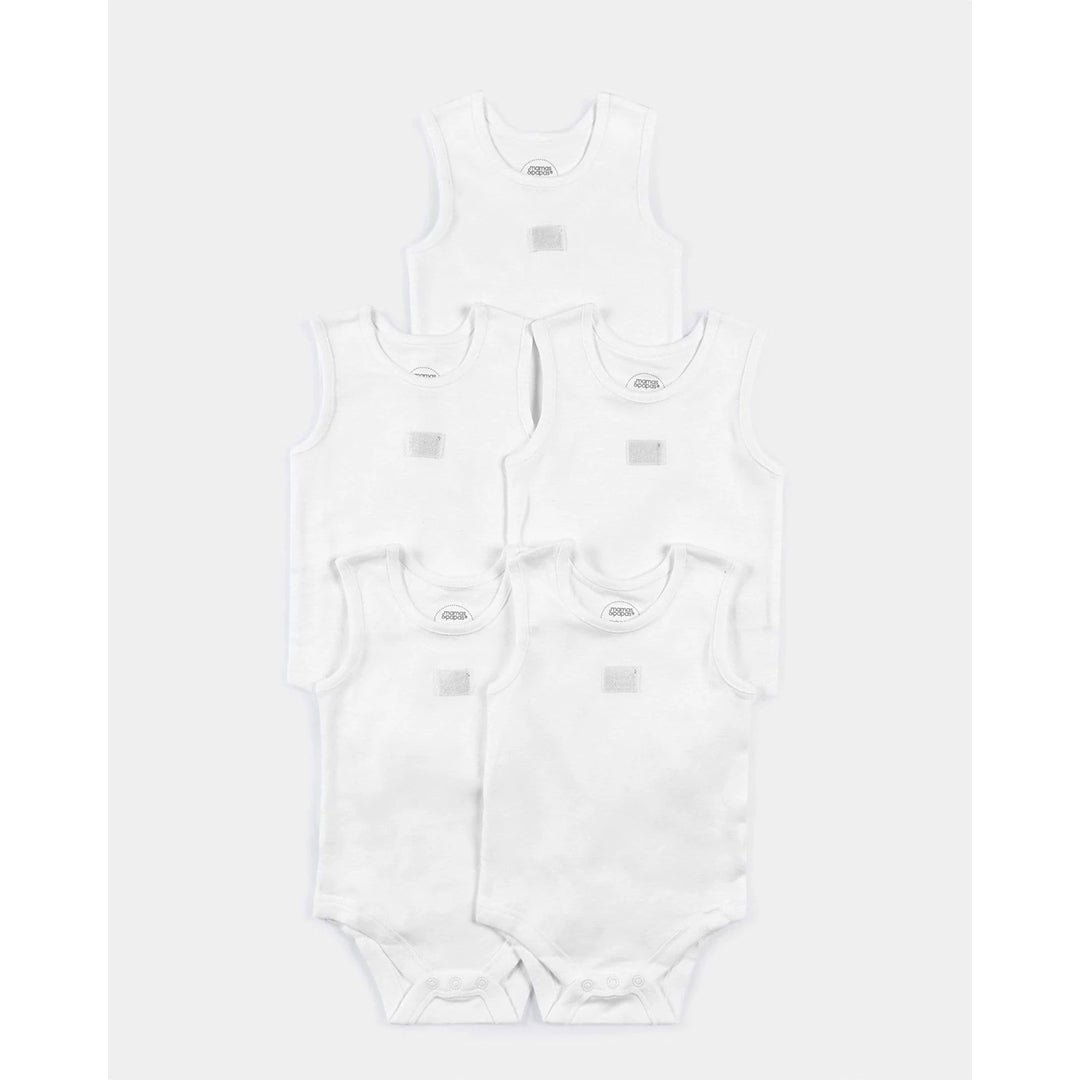 Mamas & Papas 5-Pack Sleeveless Bodysuit (White)