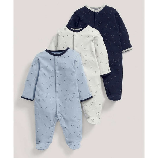 Mamas & Papas Star Blue Sleepsuit