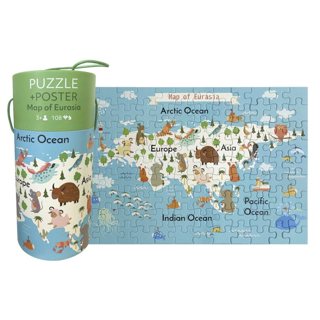 Pinwheel Toys 108-Piece Puzzle+Map