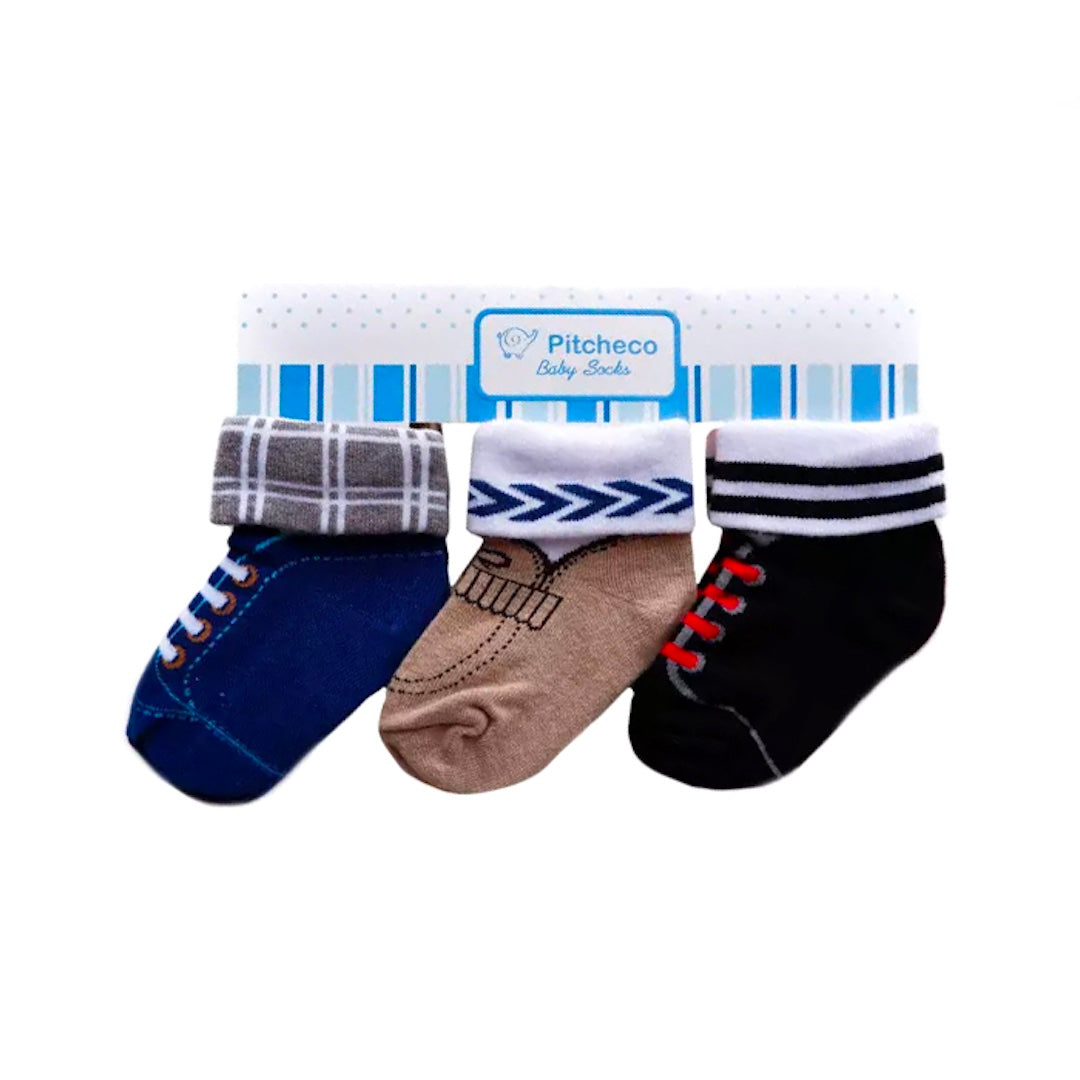 Pitcheco 3-in-1 Infant Boys Folded Socks