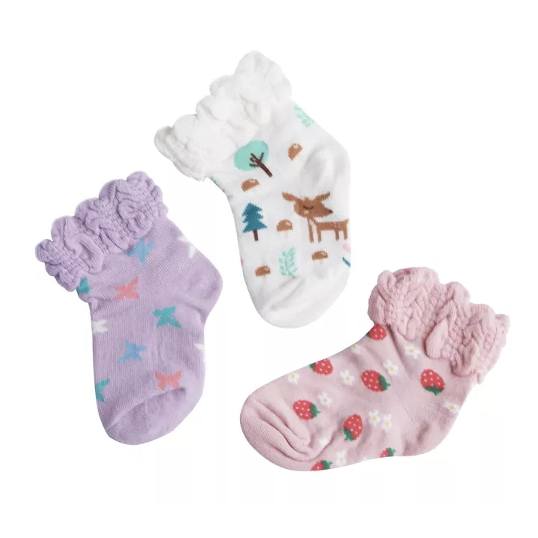 Pitcheco 3-in-1 Girl Ruffle Socks