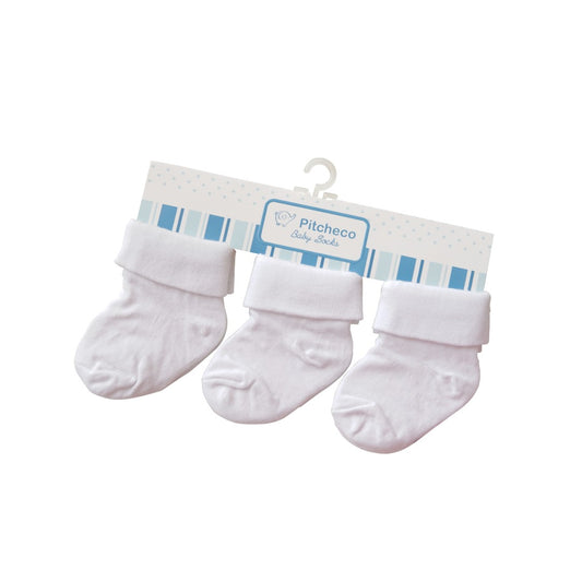 Pitcheco 3-in-1 Folded White Socks (Newborn)