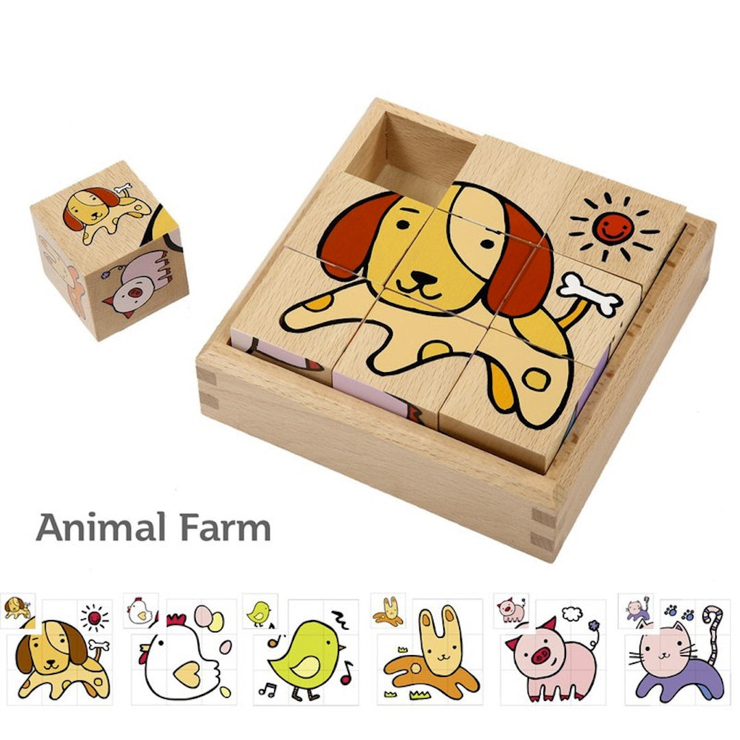 Playme Toys Animal Farm Cube Puzzle