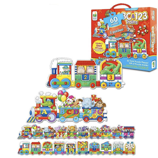 The Learning Journey Puzzle Doubles: Giant ABC & 123 Train Floor Puzzles