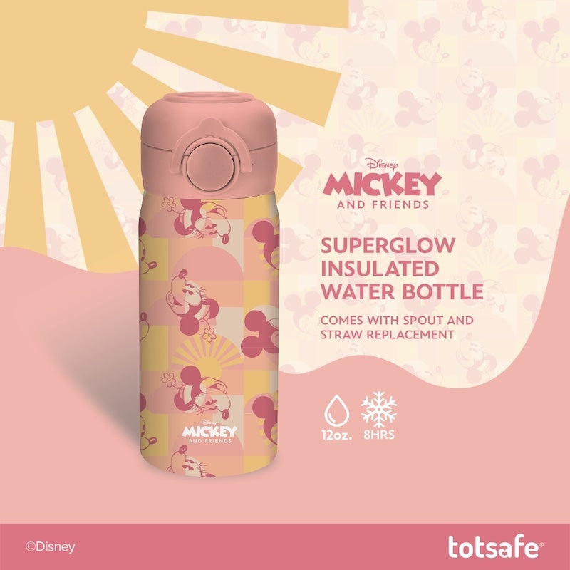 Totsafe Disney Kids Stainless Steel Insulated Sippy Bottle 350mL - Mickey Superglow