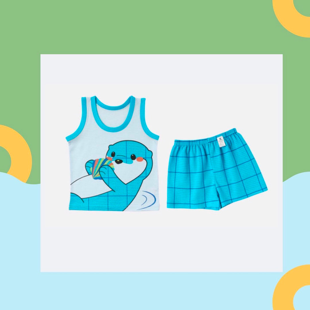 Twinkly Tales Children's Clothing Puco Swimming Blue Easywear