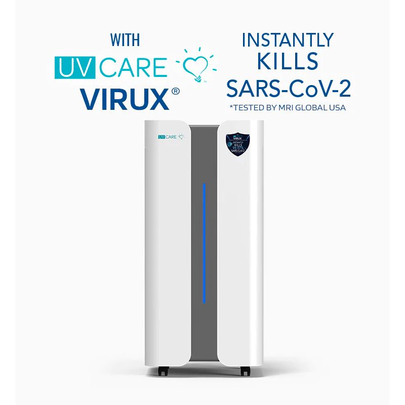 UV Care Super Air Cleaner Pro 2.0 W/ Medical Grade HEPA Filter & ViruX Patented Technology (Instantly Kills SARS-CoV-2)