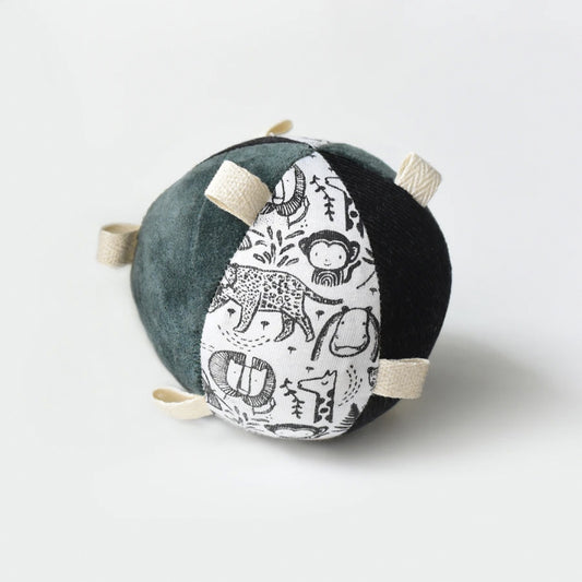 Wee Gallery Taggy Ball with Rattle - Wild