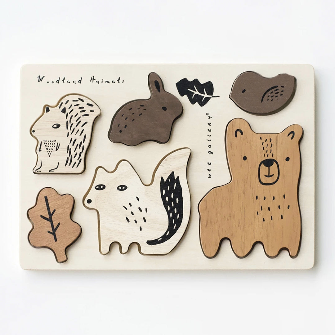 Wee Gallery Wooden Tray Puzzle - Woodland Animals