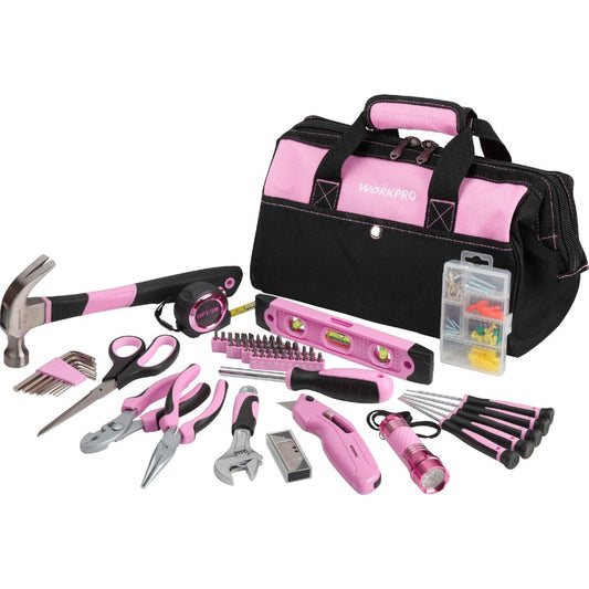 WORKPRO LADY 106-Piece Home Repair Pink Tool Kit