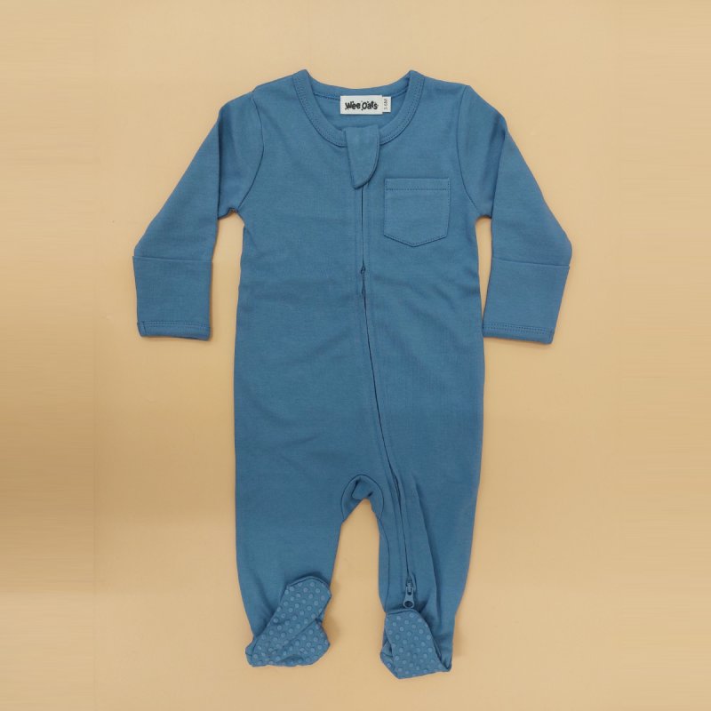 Wee Oats Starlight Organic Cotton Baby Footed Sleepsuit with Foldable Mittens