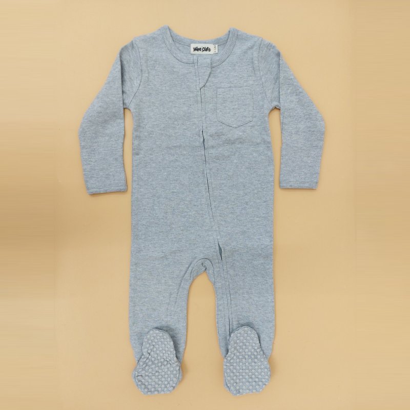 Wee Oats Starlight Organic Cotton Baby Footed Sleepsuit with Foldable Mittens