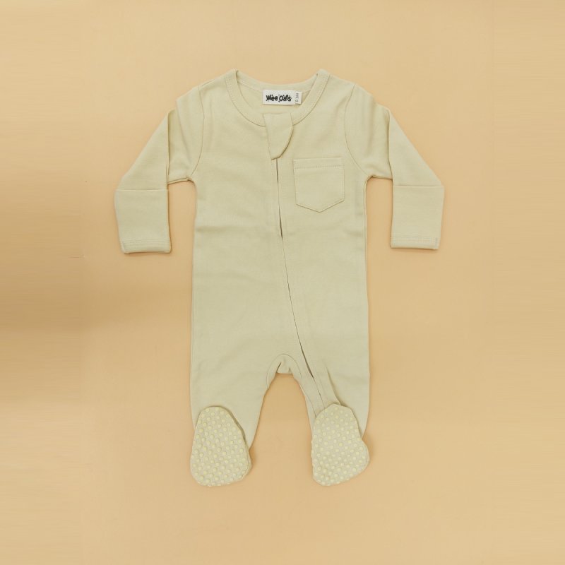 Wee Oats Starlight Organic Cotton Baby Footed Sleepsuit with Foldable Mittens