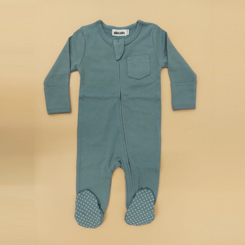 Wee Oats Starlight Organic Cotton Baby Footed Sleepsuit with Foldable Mittens