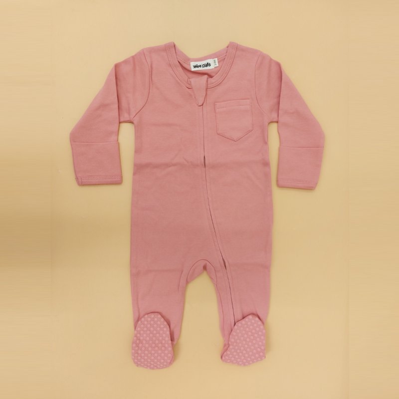 Wee Oats Starlight Organic Cotton Baby Footed Sleepsuit with Foldable Mittens