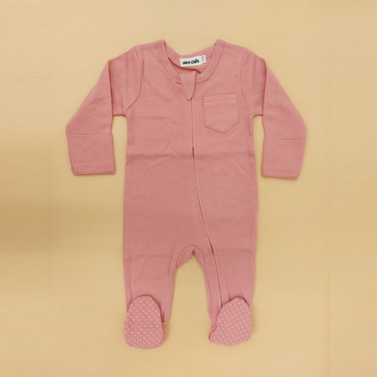 Wee Oats Starlight Organic Cotton Baby Footed Sleepsuit with Foldable Mittens