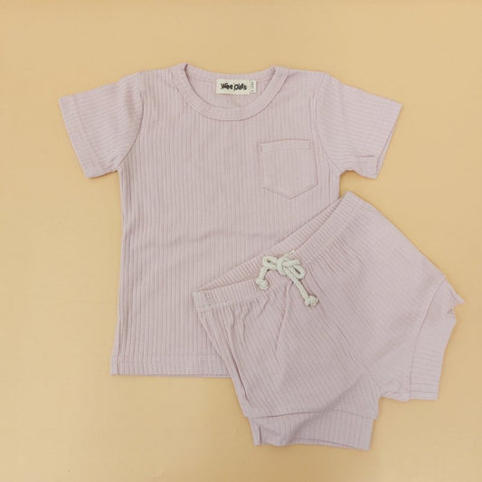 Wee Oats Waffles Organic Cotton Baby Shorts and Shirt Set