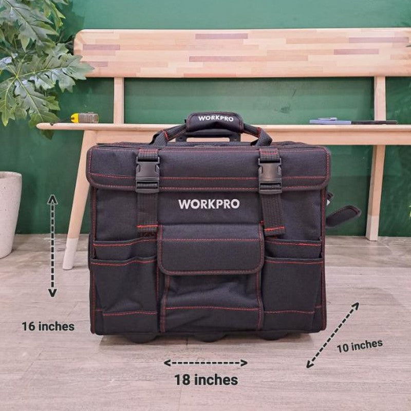 Workpro 18" Heavy Duty Rolling Tool Bag