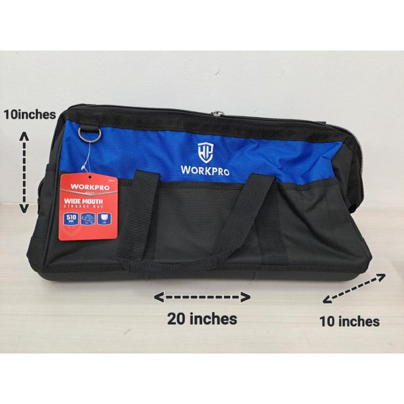 Workpro 20" Close Top Wide Mouth Storage Bag with Waterproof Molded Base