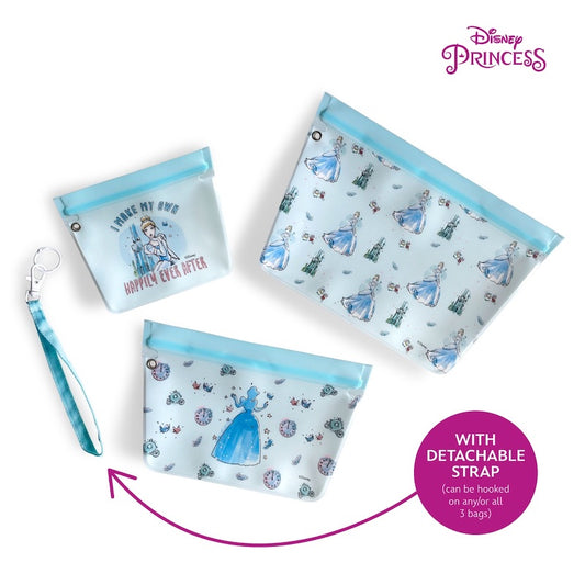 Zippies Lab Disney Princess Dream It 3pc Standup Pouch Set with Detachable Strap