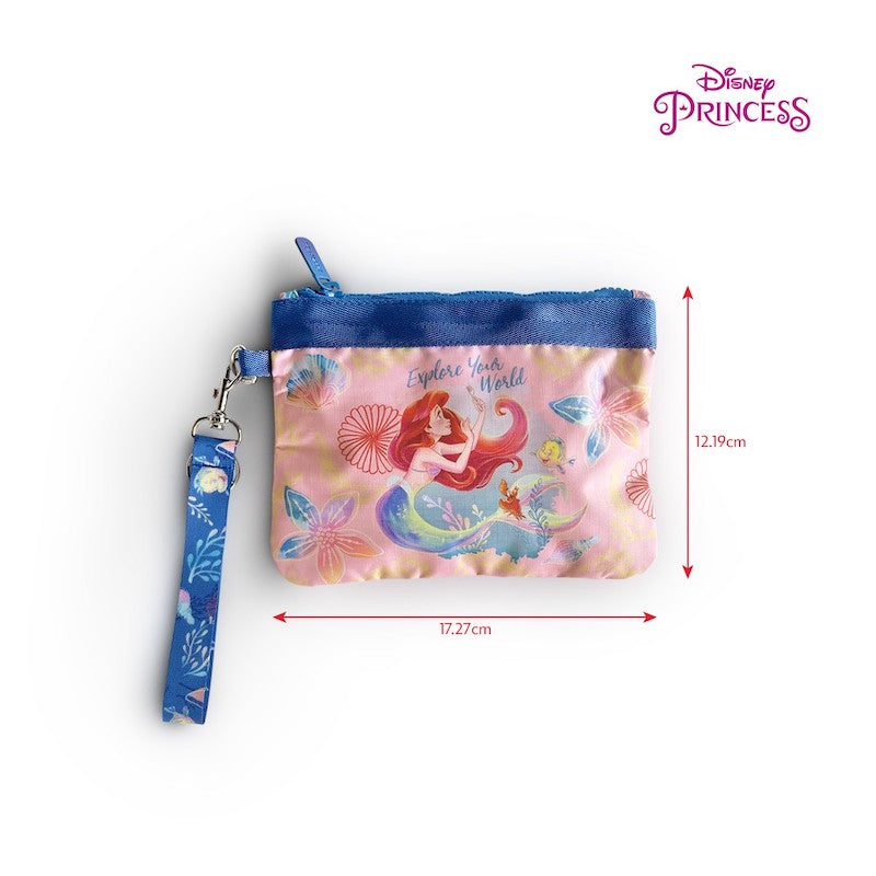 Zippies Lab Disney Little Mermaid Ariel Pearlescent Nylon 3-pc Wristlet
