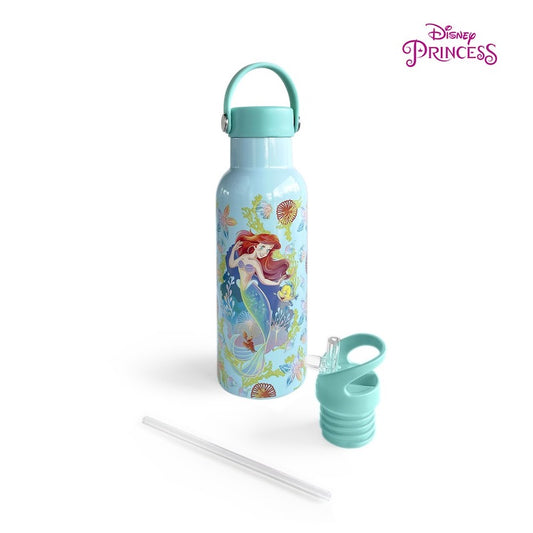 Zippies Lab Insulated Water Bottle 483ml (2 types of cap included) - Disney Princess Ariel Pearlescent