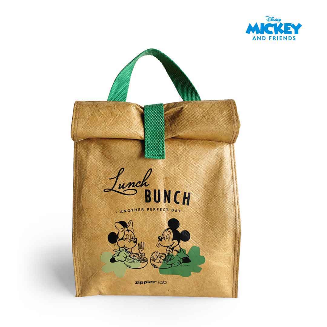 Zippies Lab Mickey Hello Green World Insulated Lunch Bag