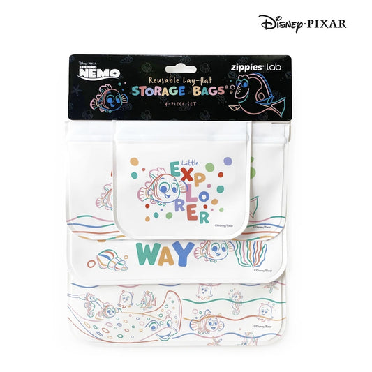 Zippies Disney Pixar Finding Nemo 4-Piece Reusable Lay-Flat Storage Bags Set