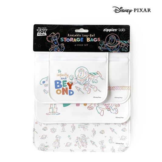 Zippies Disney Pixar Toy Story 4-Piece Reusable Lay-Flat Storage Bags Set