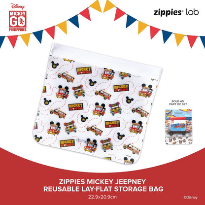 Zippies Mickey Jeepney Reusable Lay-Flat Bags