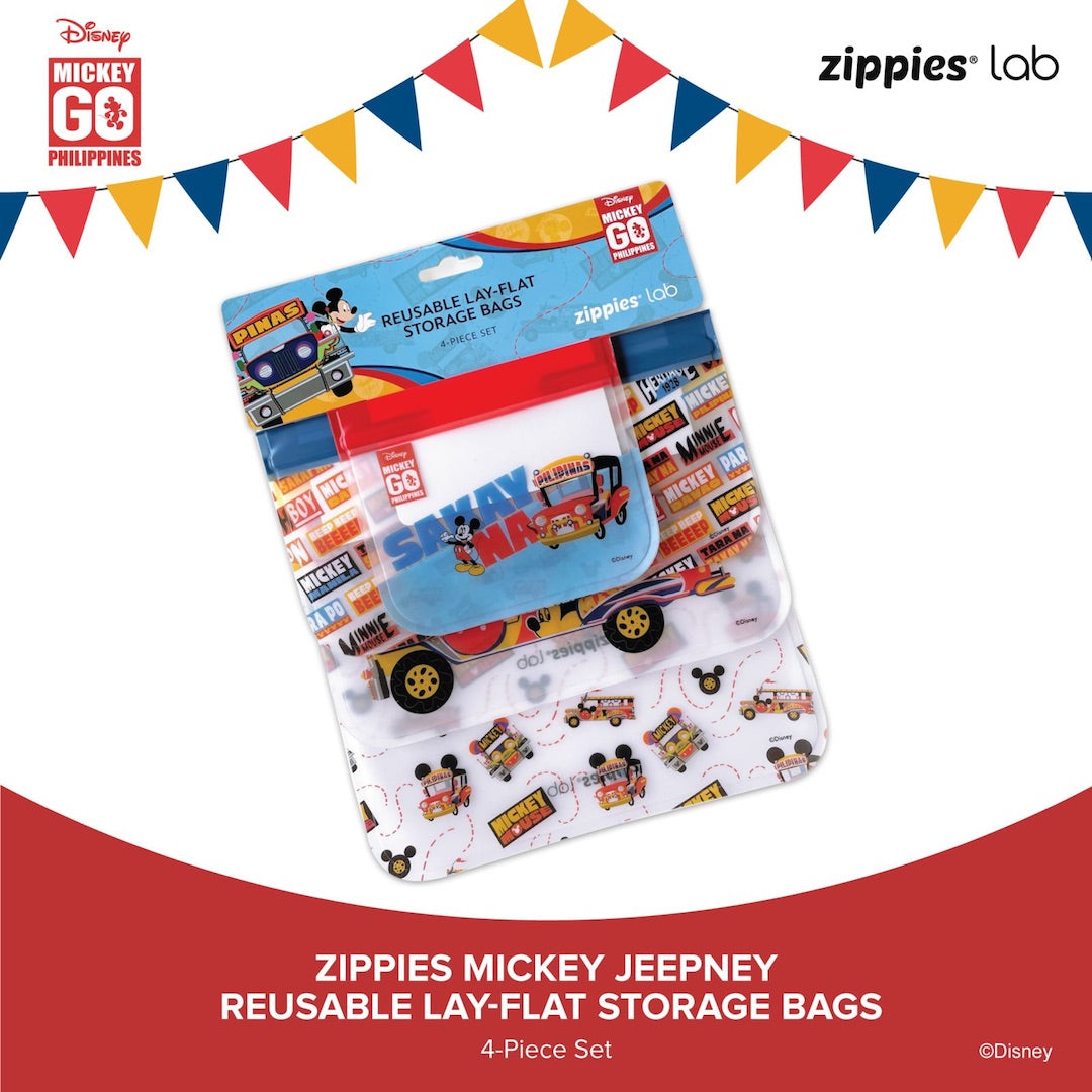 Zippies Mickey Jeepney Reusable Lay-Flat Bags