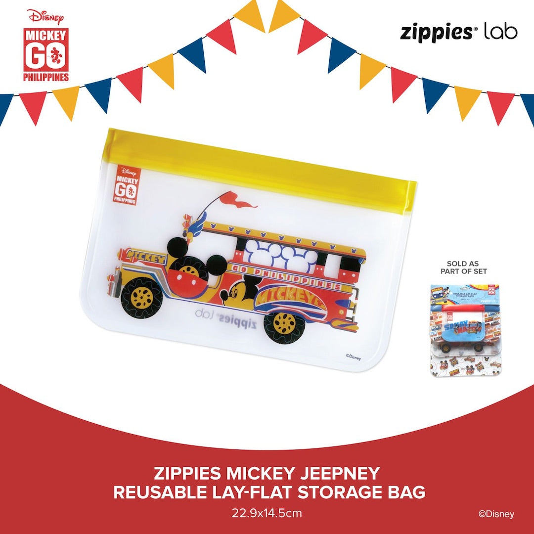 Zippies Mickey Jeepney Reusable Lay-Flat Bags
