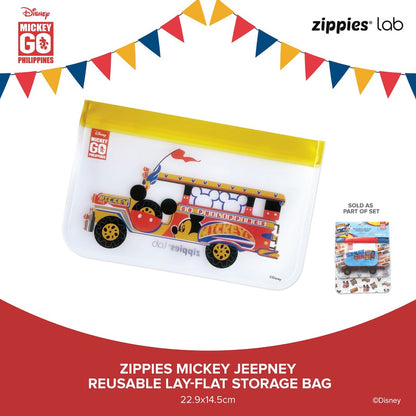 Zippies Mickey Jeepney Reusable Lay-Flat Bags