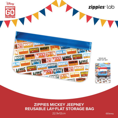 Zippies Mickey Jeepney Reusable Lay-Flat Bags