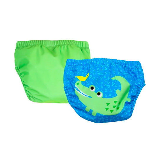 Zoocchini UPF Reusable Swim Diaper - Aidan the Alligator (Set of 2)