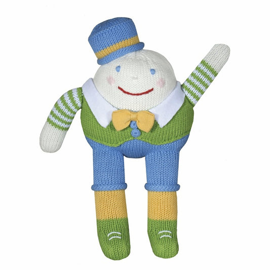 Zubels Hand-Knit Dolls - Mr. D The Humpty Dumpty 7" Rattle