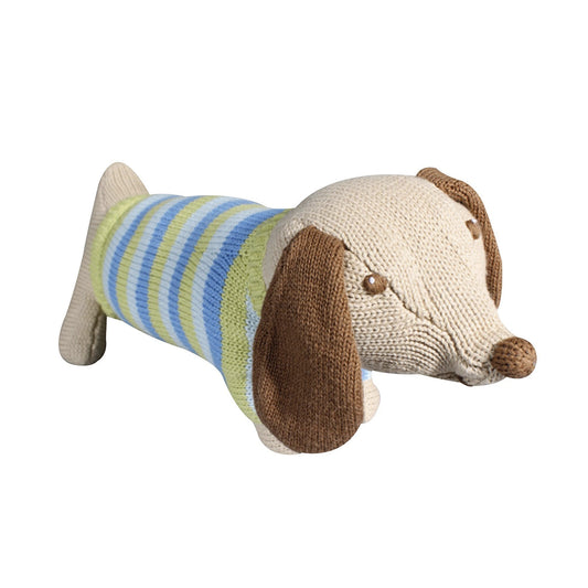 Zubels Hand-Knit Dolls - Scout the Dachshund 7" Rattle