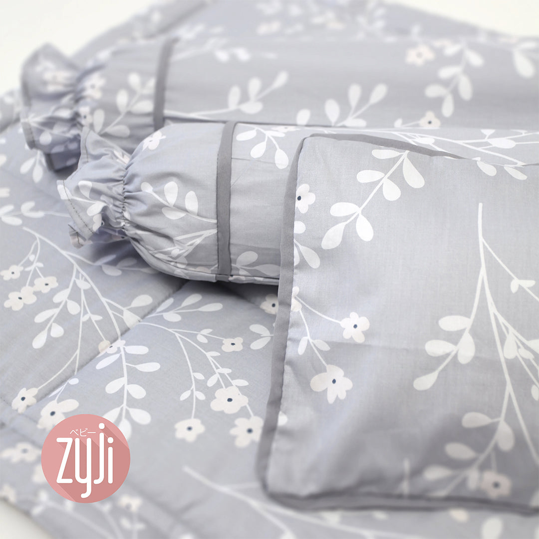 Zyji 7-Piece Bedding Set - Blossom Grey