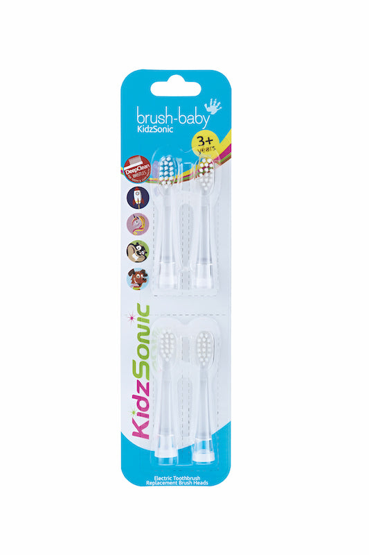 Brush-Baby Kidzsonic Electric Toothbrush Replacement Head (4 pack)